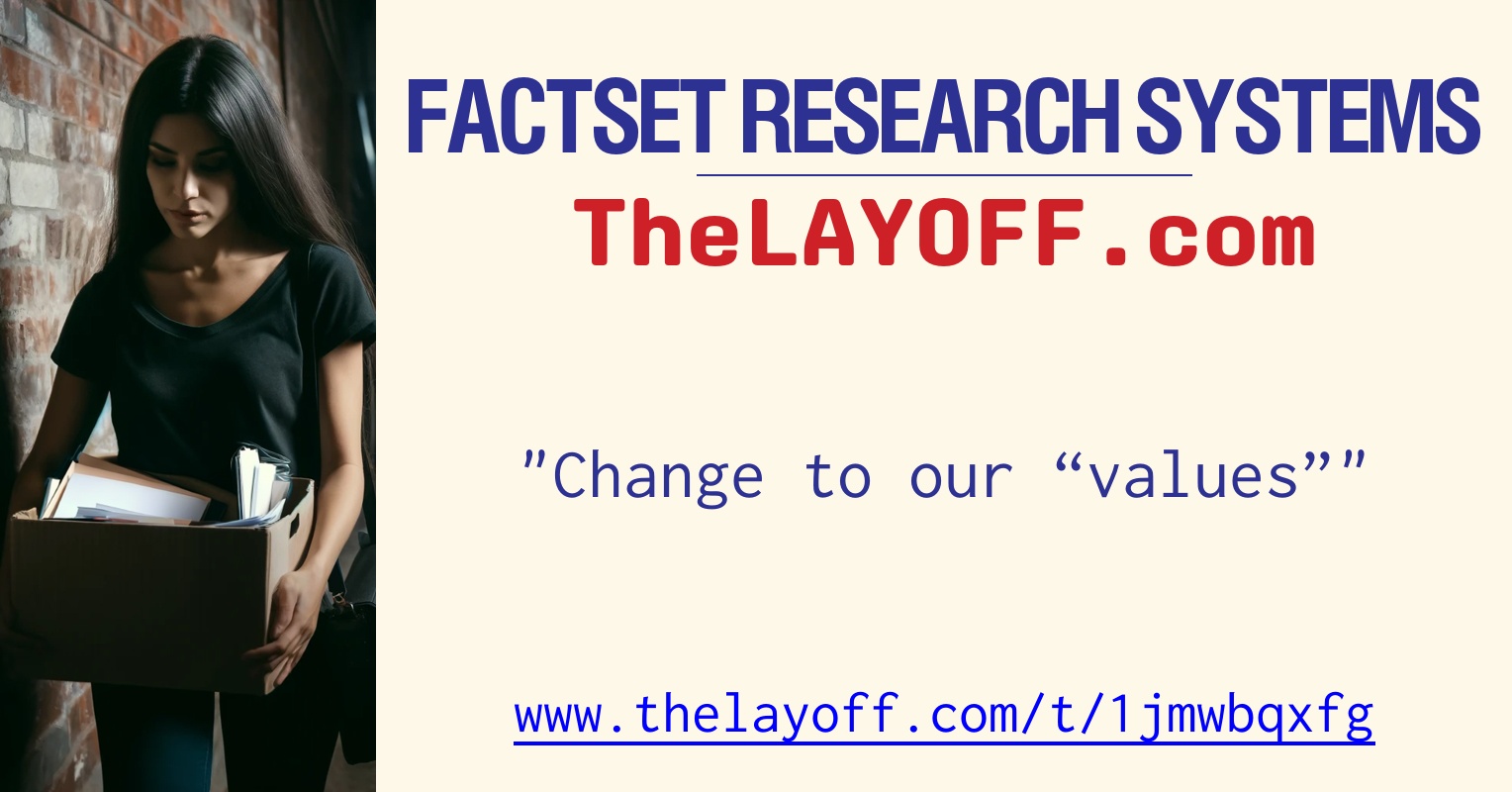 Change to our “values” - post regarding FactSet Research Systems Inc ...